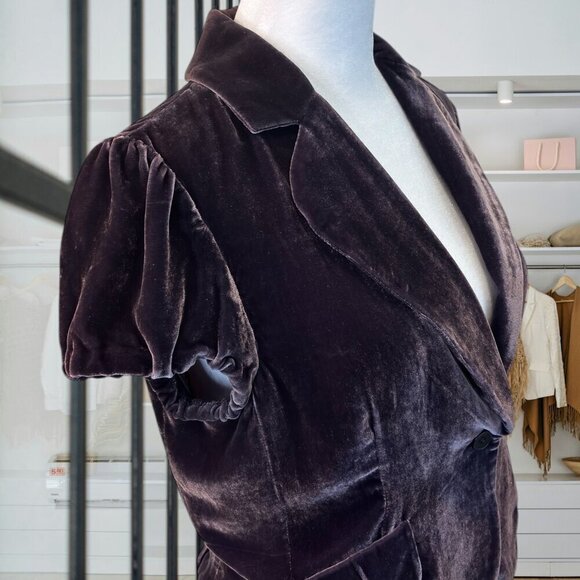 BCBGMAXAZRIA Dark Purple Velvet Jacket | Size Small - Picture 5 of 8